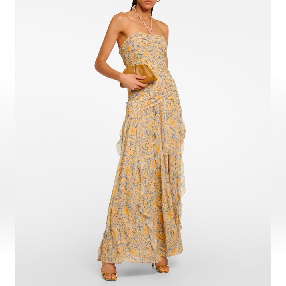 Veronica Beard Yellow and Blue Maxi Dress